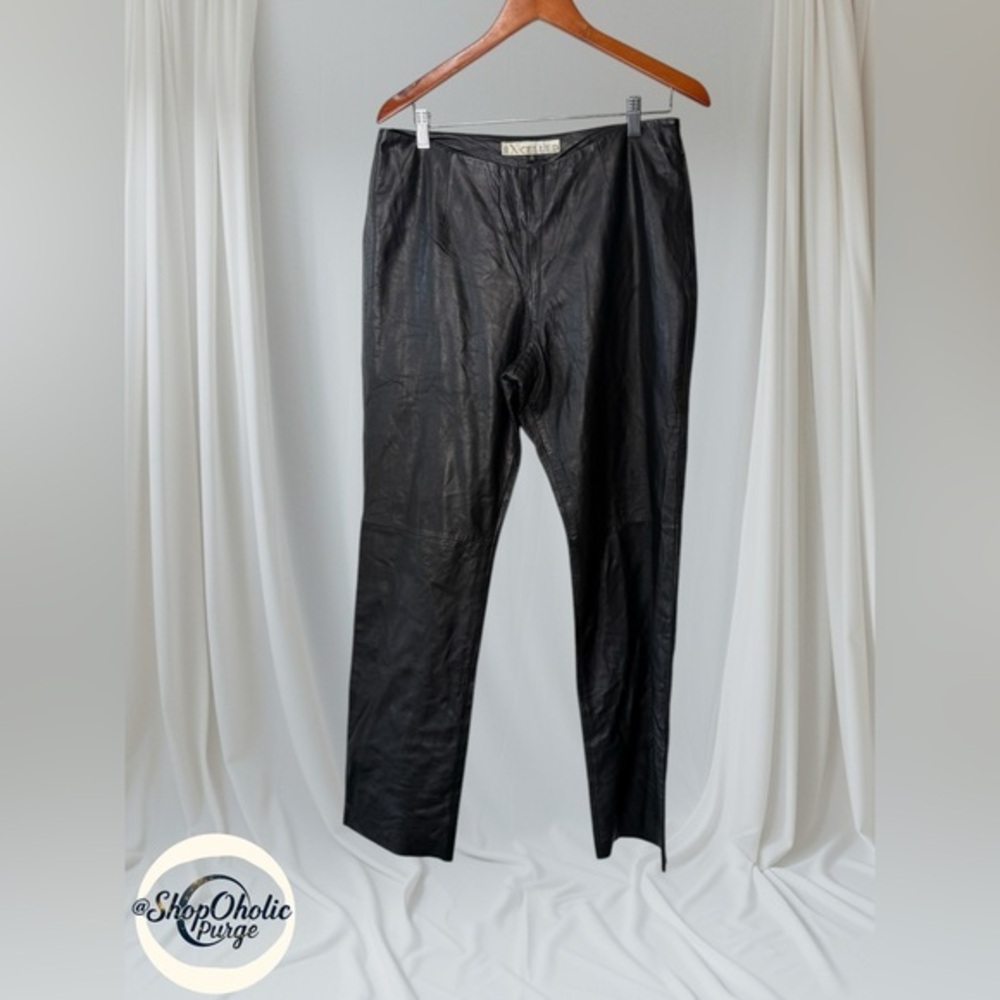 Excelled womens Black Leather Pants Size 14 Excelled moto sexy